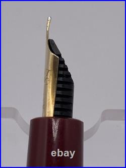 MONTBLANC 344 BURGANDY FOUNTAIN PEN RARE UNUSED MED 14kt 585 NIB Circa 1950s