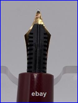 MONTBLANC 344 BURGANDY FOUNTAIN PEN RARE UNUSED MED 14kt 585 NIB Circa 1950s