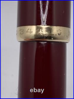 MONTBLANC 344 BURGANDY FOUNTAIN PEN RARE UNUSED MED 14kt 585 NIB Circa 1950s