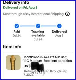 MONTBLANC 344 BURGANDY FOUNTAIN PEN RARE UNUSED MED 14kt 585 NIB Circa 1950s