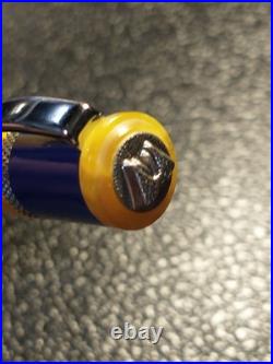 MONTEVERDE U. S. A. RARE 1990's AMBER AND BLUE VINTAGE FOUNTAIN PEN MEDIUM NIB