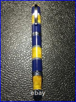 MONTEVERDE U. S. A. RARE 1990's AMBER AND BLUE VINTAGE FOUNTAIN PEN MEDIUM NIB