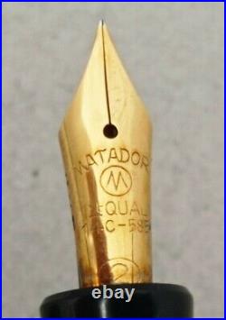 Matador Standard 90 Fountain Pen 14k F to BB Flex Nib Vintage RARE 1930s