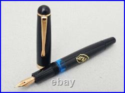 Mehanotehnika IZO Piston Black Fountain Pen 14k EF Flex Nib Very Rare VINTAGE