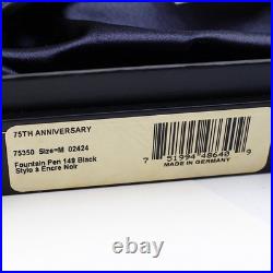 Mint Rare Montblanc Meisterstück 149 Fountain Pen 75th Anniversary M nib withbox