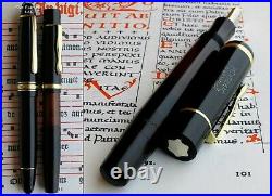 Montblanc 136 Celluloid & BHR Fountain Pen 1938 1940. 14C F Flex Nib. Rare