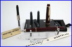 Montblanc 144R Burgundy M-Nib Fountain 1989 Rare, NEW Condition WithBoxes