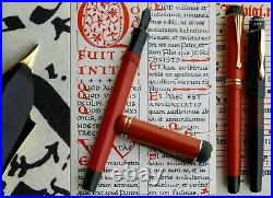 Montblanc 25 RED Celluloid 1st Issue Fountain Pen 1929. 14C EF flex Nib. V RARE