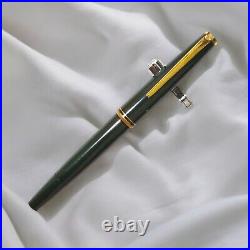 Montblanc 320 Dark Green & Gold 585 Fountain Pen F Nib Rare