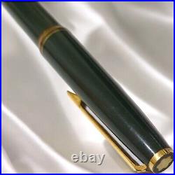 Montblanc 320 Dark Green & Gold 585 Fountain Pen F Nib Rare