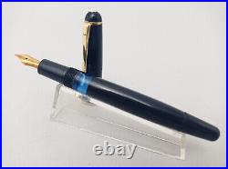 Montblanc 342 Piston Fountain Pen 14k F Flex Nib In Leather Case Rare Vintage