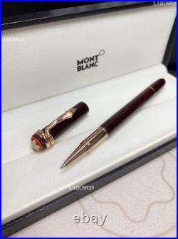 Montblanc Burgundy Rose Gold Rollerball Pen Luxury Executive Gift Rare VIP