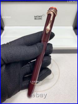 Montblanc Burgundy Rose Gold Rollerball Pen Luxury Executive Gift Rare VIP