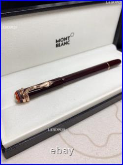 Montblanc Burgundy Rose Gold Rollerball Pen Luxury Executive Gift Rare VIP