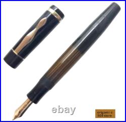 Montblanc Fountain Pen 136 Yellow Windstripe 14K (EF) Nib Vintage Super Rare