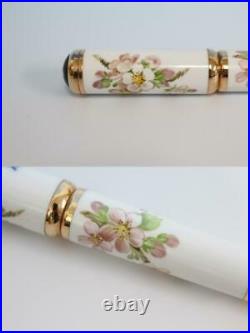 Montblanc Fountain Pen Very Rare LE 2001 Meissen Cherry Blossoms Sakura Nib 18K