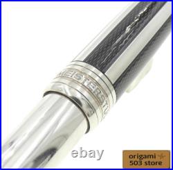 Montblanc Meisterstück Silver Fiber Classic Fountain Pen 18K M Nib, Rare Montblanc Meisterstück Silver Fiber Classic Fountain Pen 18K M Nib, Rare