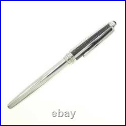 Montblanc Meisterstück Silver Fiber Classic Fountain Pen 18K M Nib, Rare Montblanc Meisterstück Silver Fiber Classic Fountain Pen 18K M Nib, Rare