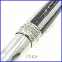 Montblanc Meisterstück Silver Fiber Classic Fountain Pen 18K M Nib, Rare Montblanc Meisterstück Silver Fiber Classic Fountain Pen 18K M Nib, Rare