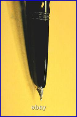 Montblanc Monte Rosa Rare Black&CT German Fountain pen Hooded F nib c. 1961's