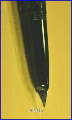 Montblanc Monte Rosa Rare Black&CT German Fountain pen Hooded F nib c. 1961's