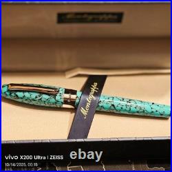 Montegrappa Fortuna Barcelona Turquoise Mosaic Fountain Pen M Rare
