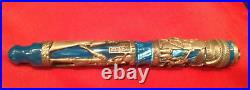 Montegrappa Luxor Blue Nile Silver withBlue Celluloid 18kt Med Nib # 577/1912 RARE