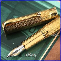 Montegrappa Reminiscence Etched 925 Vermeil Small Fountain Pen RARE