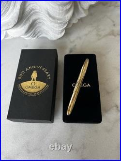 NEW OMEGA Speedmaster Apollo 11 50th Anniversary Ballpoint Pen Gold Box RARE