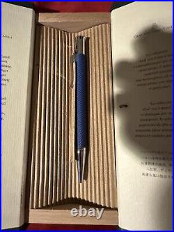 NEW RARE BOXED! OOP GRAF VON FABER CASTELL Guilloche BLUE c 2000 BALL POINT PEN