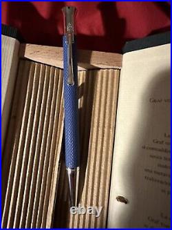 NEW RARE BOXED! OOP GRAF VON FABER CASTELL Guilloche BLUE c 2000 BALL POINT PEN