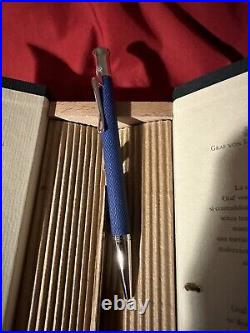 NEW RARE BOXED! OOP GRAF VON FABER CASTELL Guilloche BLUE c 2000 BALL POINT PEN
