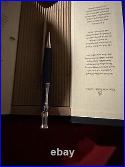 NEW RARE BOXED! OOP GRAF VON FABER CASTELL Guilloche BLUE c 2000 BALL POINT PEN