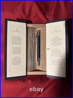 NEW RARE BOXED! OOP GRAF VON FABER CASTELL Guilloche BLUE c 2000 BALL POINT PEN