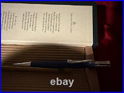 NEW RARE BOXED! OOP GRAF VON FABER CASTELL Guilloche BLUE c 2000 BALL POINT PEN