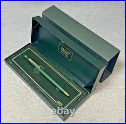 NOS RARE Cross Matte Green & 23K Gold Trim Ballpoint Pen #2602? Black Ink
