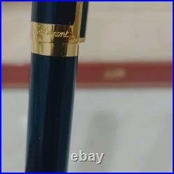 NOS RARE ST Dupont Dark Blue Fountain Pen 18k Gold Nib Unused Full Set VP136