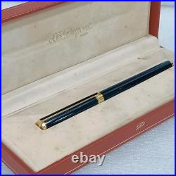 NOS RARE ST Dupont Dark Blue Fountain Pen 18k Gold Nib Unused Full Set VP136