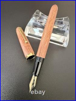 NOS Rare PILOT Custom Art Craft Wood Fountain Pen 14K F-Nib Vintage Japan Unused