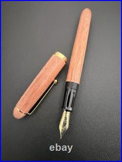 NOS Rare PILOT Custom Art Craft Wood Fountain Pen 14K F-Nib Vintage Japan Unused