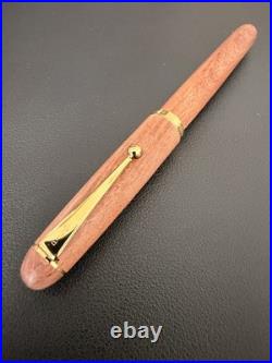 NOS Rare PILOT Custom Art Craft Wood Fountain Pen 14K F-Nib Vintage Japan Unused
