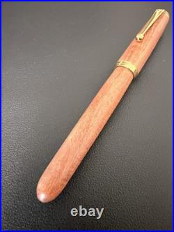NOS Rare PILOT Custom Art Craft Wood Fountain Pen 14K F-Nib Vintage Japan Unused