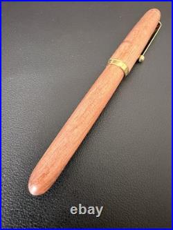 NOS Rare PILOT Custom Art Craft Wood Fountain Pen 14K F-Nib Vintage Japan Unused