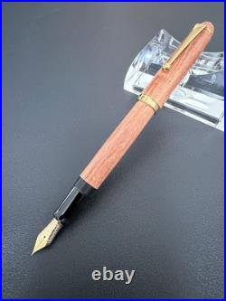 NOS Rare PILOT Custom Art Craft Wood Fountain Pen 14K F-Nib Vintage Japan Unused