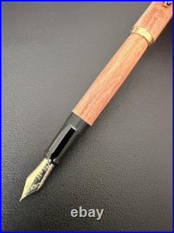 NOS Rare PILOT Custom Art Craft Wood Fountain Pen 14K F-Nib Vintage Japan Unused