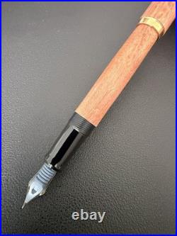 NOS Rare PILOT Custom Art Craft Wood Fountain Pen 14K F-Nib Vintage Japan Unused