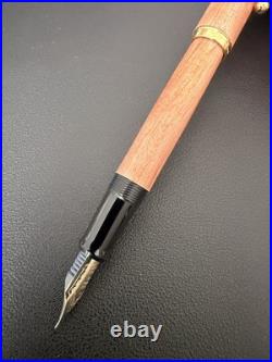 NOS Rare PILOT Custom Art Craft Wood Fountain Pen 14K F-Nib Vintage Japan Unused