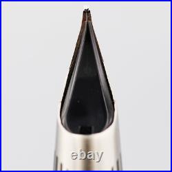 NOS Rare PILOT MYU Stripe Fountain Pen Silver Black M nib vintage 1970s withbox