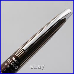 NOS Rare PILOT MYU Stripe Fountain Pen Silver Black M nib vintage 1970s withbox