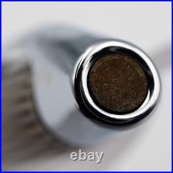 NOS Rare PILOT MYU Stripe Fountain Pen Silver Black M nib vintage 1970s withbox